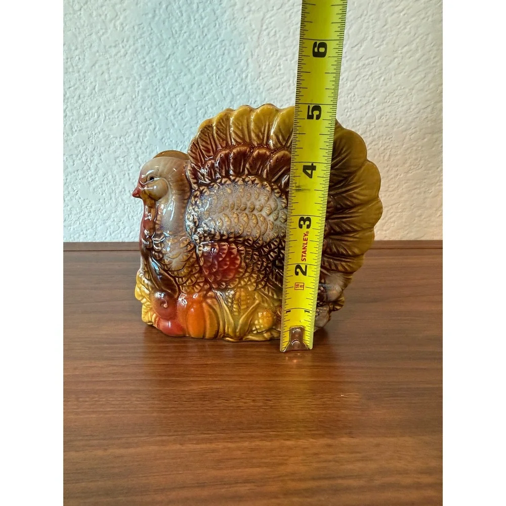 Vintage RARE‎ Ceramic Better Homes and Gardens Turkey Napkin Holder 5